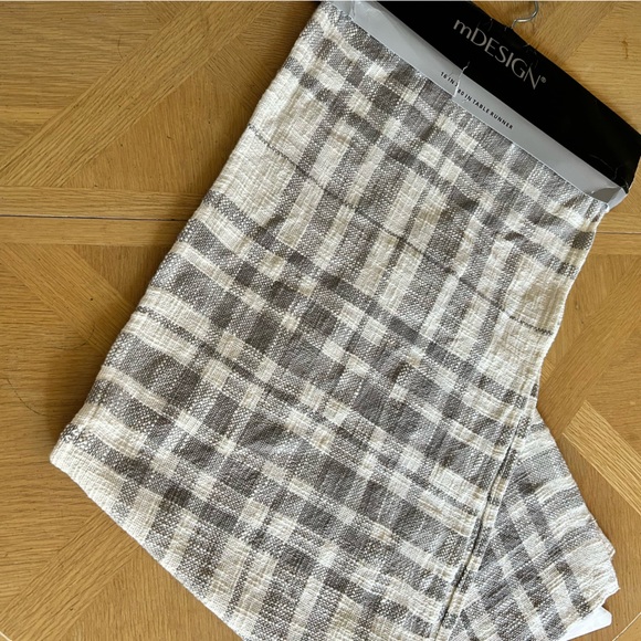 Threshold Other - NWT Mdesign  Cotton‎ Grey and White Table Runner